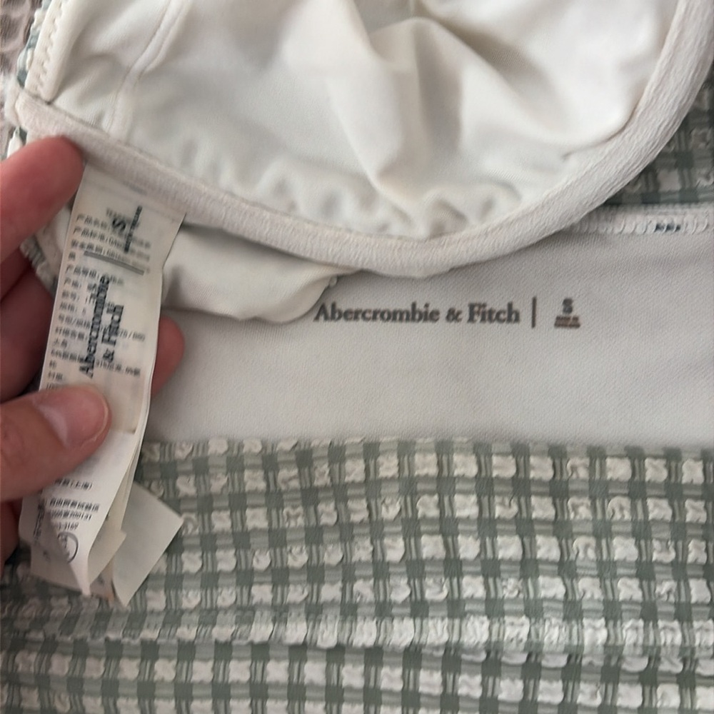 Green gingham Abercrombie bikini size small - Picture 3 of 3